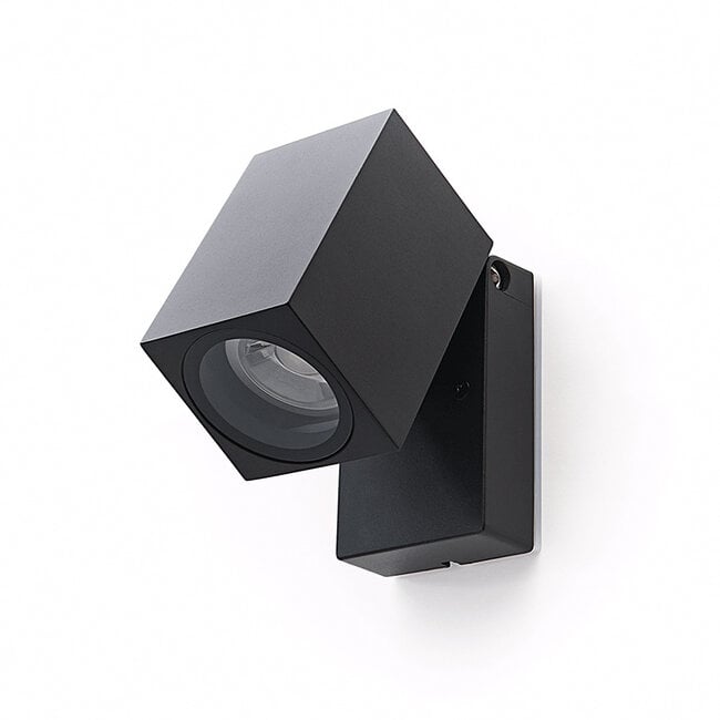 LED Wandlamp Kantelbaar Vierkant | GU10 | Mat Zwart | IP44