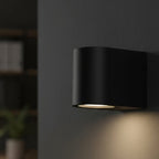 LED Wandlamp D-vorm | GU10 | Mat Zwart | IP44