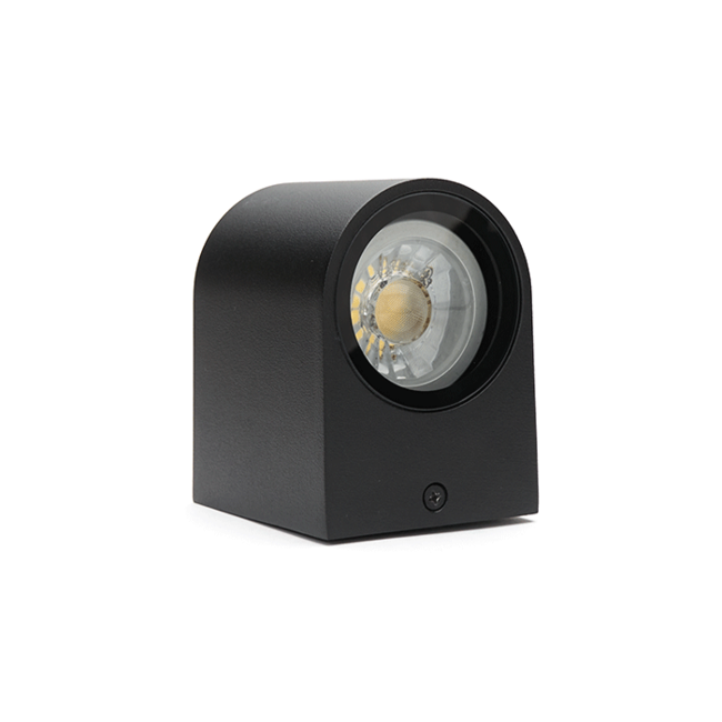 LED Wandlamp D-vorm | GU10 | Mat Zwart | IP44