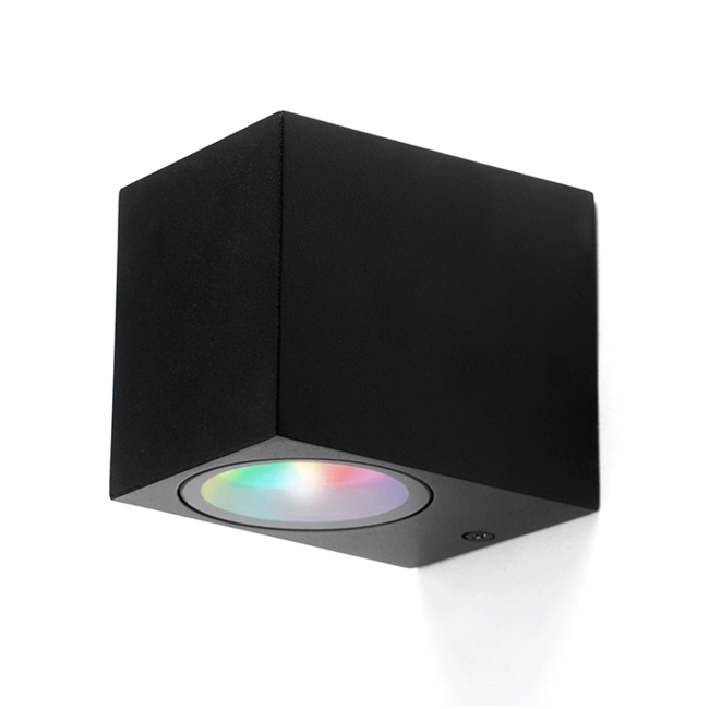 LED Wandlamp Vierkant | GU10 | Mat Zwart | IP44