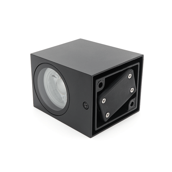 LED Wandlamp Vierkant | GU10 | Mat Zwart | IP44