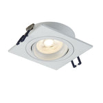 LED Inbouwspot Ceres | Dimbaar | IP20 | 3,8W | Vierkant | Plat | Zaagmaat: Ø80-85 mm | Inbouwdiepte: 38 mm | Mat Wit