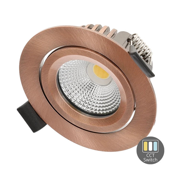 LED Inbouwspot Lesto Koper | 4W/6W CCT dimbaar | IP65 | Ø68 mm