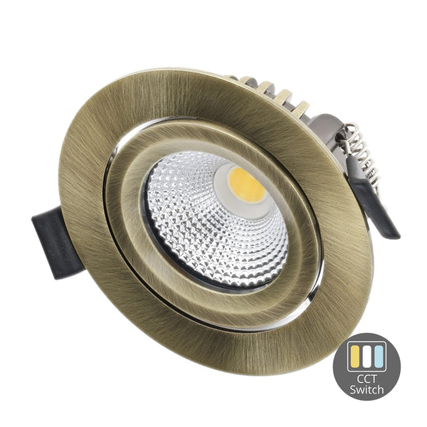 LED Inbouwspot Lesto Satin Metallic | 4W/6W CCT dimbaar | IP65 | Ø68 mm