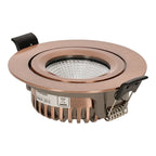 LED Inbouwspot Lesto | Dimbaar | IP65 | 4W/6W | CCT Switch (2700K/3000K/4000K) | Zaagmaat: Ø68-75 mm | Inbouwdiepte: 29 mm | Koper