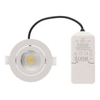 LED Inbouwspot Lesto | Dimbaar | IP65 | 4W/6W | CCT Switch (2700K/3000K/4000K) | Zaagmaat: Ø68-75 mm | Inbouwdiepte: 26 mm | Mat Wit