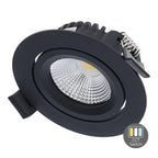 LED Inbouwspot Lesto | Dimbaar | IP65 | 4W/6W | CCT Switch (2700K/3000K/4000K) | Zaagmaat: Ø68-75 mm | Inbouwdiepte: 26 mm | Mat Zwart