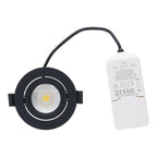 LED Inbouwspot Lesto | Dimbaar | IP65 | 4W/6W | CCT Switch (2700K/3000K/4000K) | Zaagmaat: Ø68-75 mm | Inbouwdiepte: 26 mm | Mat Zwart