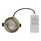 LED Inbouwspot Lesto | Dimbaar | IP65 | 4W/6W | CCT Switch (2700K/3000K/4000K) | Zaagmaat: Ø68-75 mm | Inbouwdiepte: 29 mm | Satin Metallic