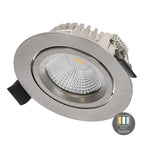 LED Inbouwspot Lesto | Dimbaar | IP65 | 4W/6W | CCT Switch (2700K/3000K/4000K) | Zaagmaat: Ø68-75 mm | Inbouwdiepte: 29 mm | Zilver