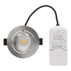 LED Inbouwspot Lesto | Dimbaar | IP65 | 4W/6W | CCT Switch (2700K/3000K/4000K) | Zaagmaat: Ø68-75 mm | Inbouwdiepte: 29 mm | Zilver