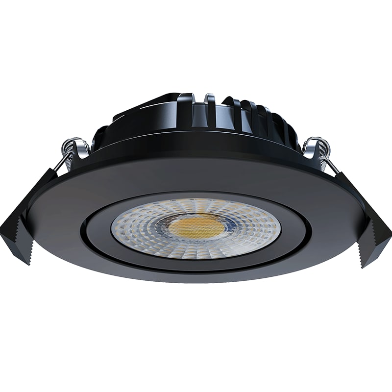 LED Inbouwspot Lyvo 6W Mat Zwart vooraanzicht