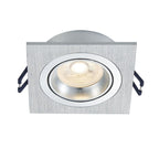 LED Inbouwspot Plano | Dimbaar | IP20 | 3,8W | Vierkant | Plat | Zaagmaat: Ø80-85 mm | Inbouwdiepte: 38 mm | Geborsteld Aluminium