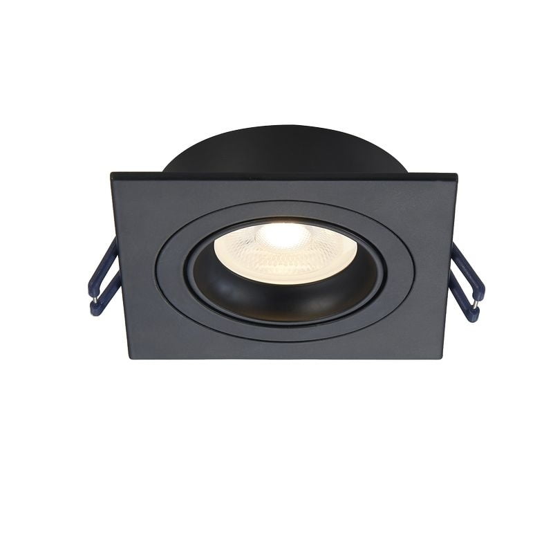 LED Inbouwspot Plano | Dimbaar | IP20 | 3,8W | Vierkant | Plat | Zaagmaat: Ø80-85 mm | Inbouwdiepte: 38 mm | Mat Zwart