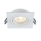 LED Inbouwspot Plano | Dimbaar | IP20 | 3,8W | Vierkant | Plat | Zaagmaat: Ø80-85 mm | Inbouwdiepte: 38 mm | Mat Wit