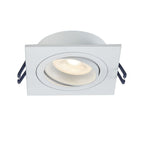 LED Inbouwspot Plano | Dimbaar | IP20 | 3,8W | Vierkant | Plat | Zaagmaat: Ø80-85 mm | Inbouwdiepte: 38 mm | Mat Wit