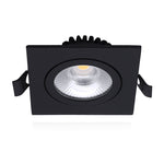 LED Inbouwspot Quaro | Dimbaar | IP65 | 4W/6W | CCT Switch (2700K/3000K/4000K) | Vierkant | Inbouwdiepte: 29 mm | Mat Zwart