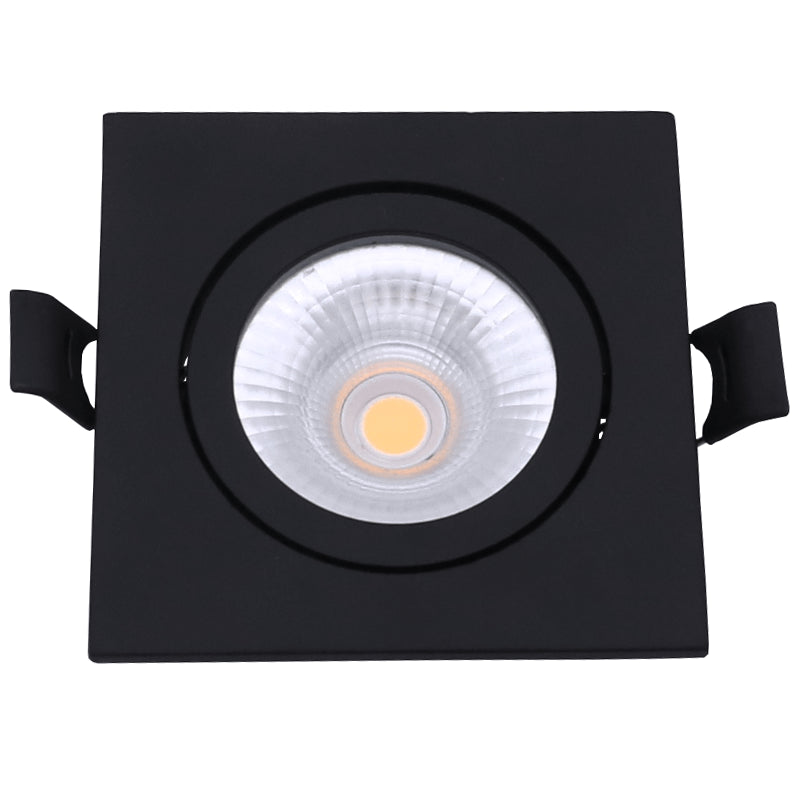 LED Inbouwspot Quaro | Dimbaar | IP65 | 4W/6W | CCT Switch (2700K/3000K/4000K) | Vierkant | Inbouwdiepte: 29 mm | Mat Zwart