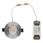 LED Inbouwspot Therma | Dimbaar | IP44 | 5W | Dim-to-Warm (2200K-3000K) | Zaagmaat: Ø70-75 mm | Inbouwdiepte: 25 mm | Zilver