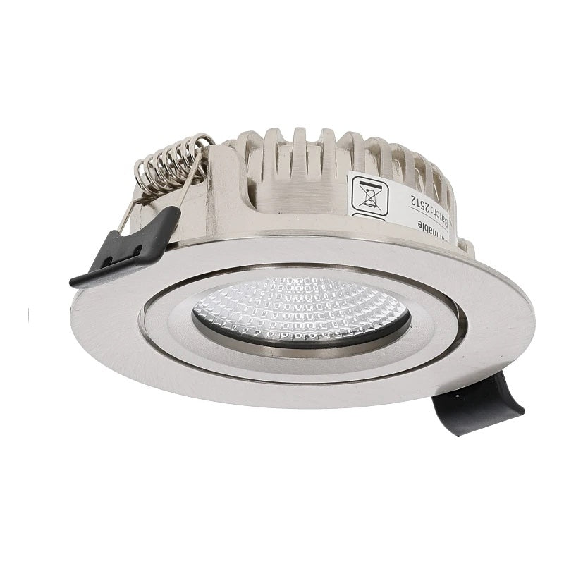 LED Inbouwspot Therma | Dimbaar | IP44 | 5W | Dim-to-Warm (2200K-3000K) | Zaagmaat: Ø70-75 mm | Inbouwdiepte: 25 mm | Zilver