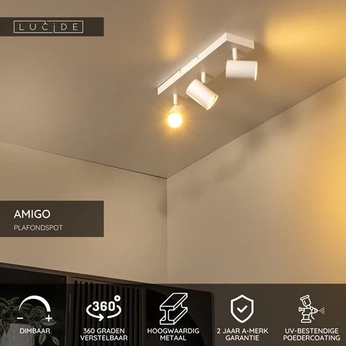 LED Opbouwspot Largo | 3× GU10 | Kantelbaar | Wit
