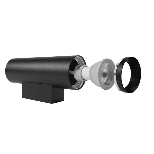 LED Wandlamp Divo | Up & Down | 2× GU10 | IP20 | H 176 mm | Mat Zwart