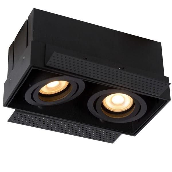 LED Inbouwspot Cardo Mat Zwart | 2× GU10 | Trimless | 18,5 × 9 cm