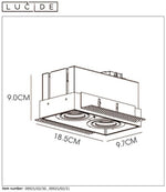 LED Inbouwspot Cardo | 2× GU10 | Trimless | 18,5 × 9 cm