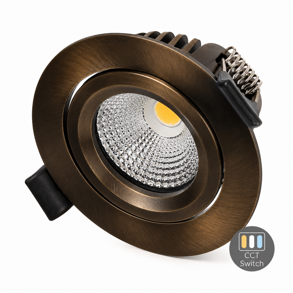 LED Inbouwspot Lesto Donker Brons | 4W/6W CCT dimbaar | IP65 | Ø68 mm