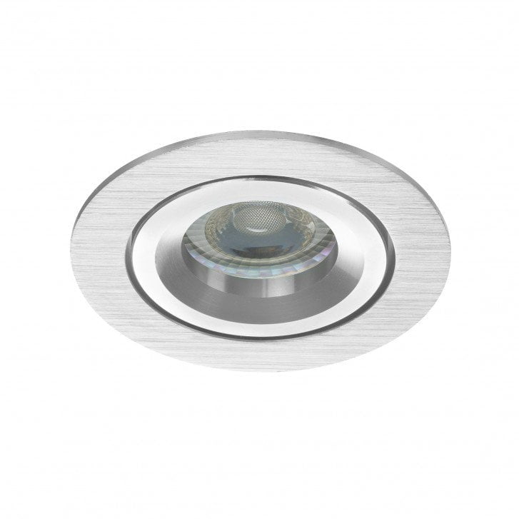 LED Inbouwspot Hedda | Dimbaar | IP20 | 3,8W | Kantelbaar | Zaagmaat: Ø70 mm | Inbouwdiepte: 38 mm | Geborsteld Aluminium