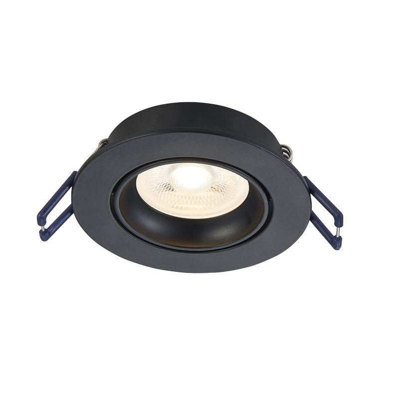LED Inbouwspot Aurora | Dimbaar | IP20 | 3,8W | Plat Design | Zaagmaat: Ø70-75 mm | Inbouwdiepte: 38 mm | Mat Zwart