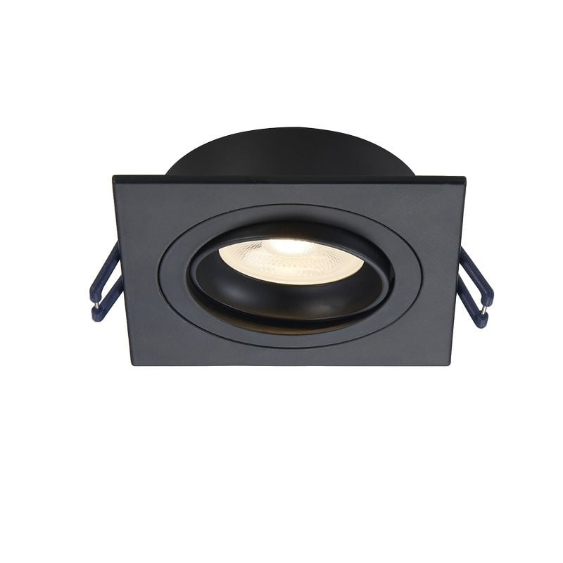 LED Inbouwspot Ceres | Dimbaar | IP20 | 3,8W | Vierkant | Plat | Zaagmaat: Ø80-85 mm | Inbouwdiepte: 38 mm | Mat Zwart