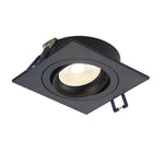 LED Inbouwspot Ceres | Dimbaar | IP20 | 3,8W | Vierkant | Plat | Zaagmaat: Ø80-85 mm | Inbouwdiepte: 38 mm | Mat Zwart