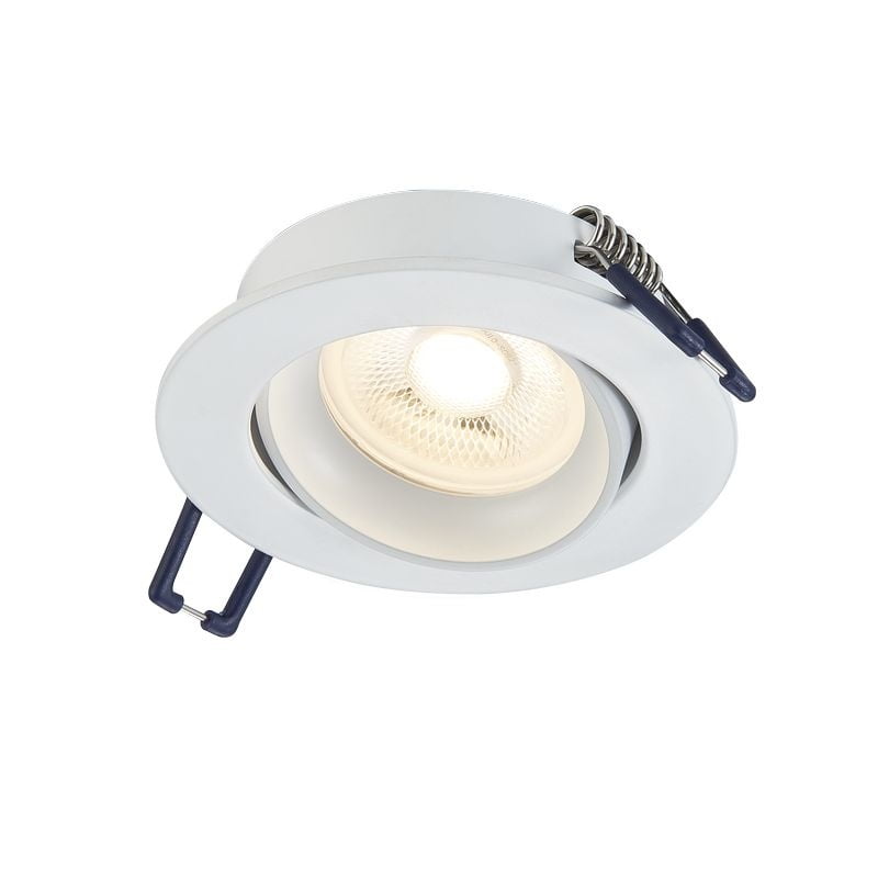 LED Inbouwspot Aurora | Dimbaar | IP20 | 3,8W | Plat Design | Zaagmaat: Ø70-75 mm | Inbouwdiepte: 38 mm | Mat Wit