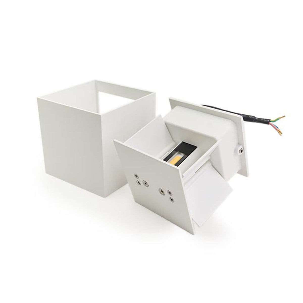 LED Wandlamp COB Kubus Mat Wit