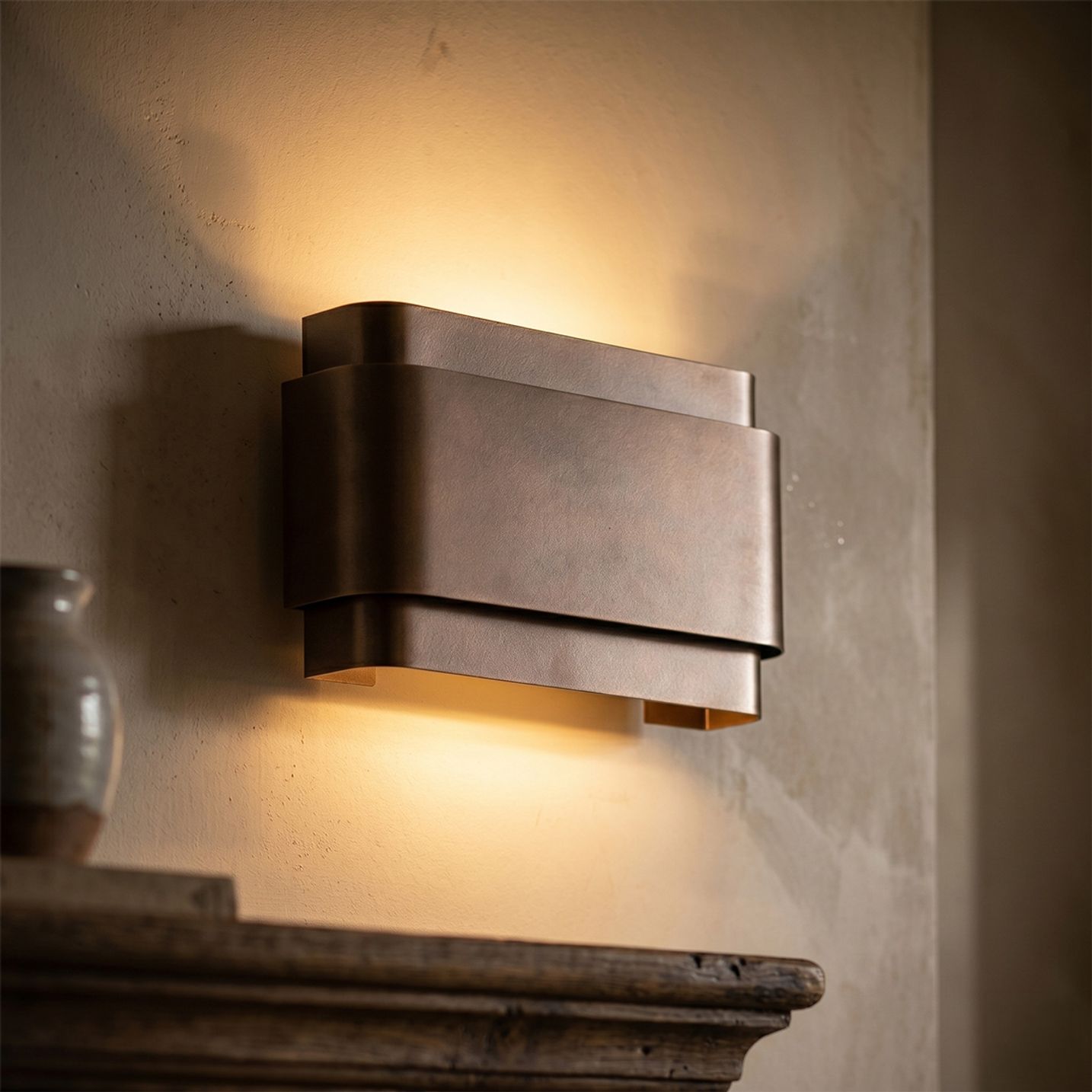 LED Wandlamp Coen | Rechthoekig | 2-lichts | 2x G9 | IP20 | Brons