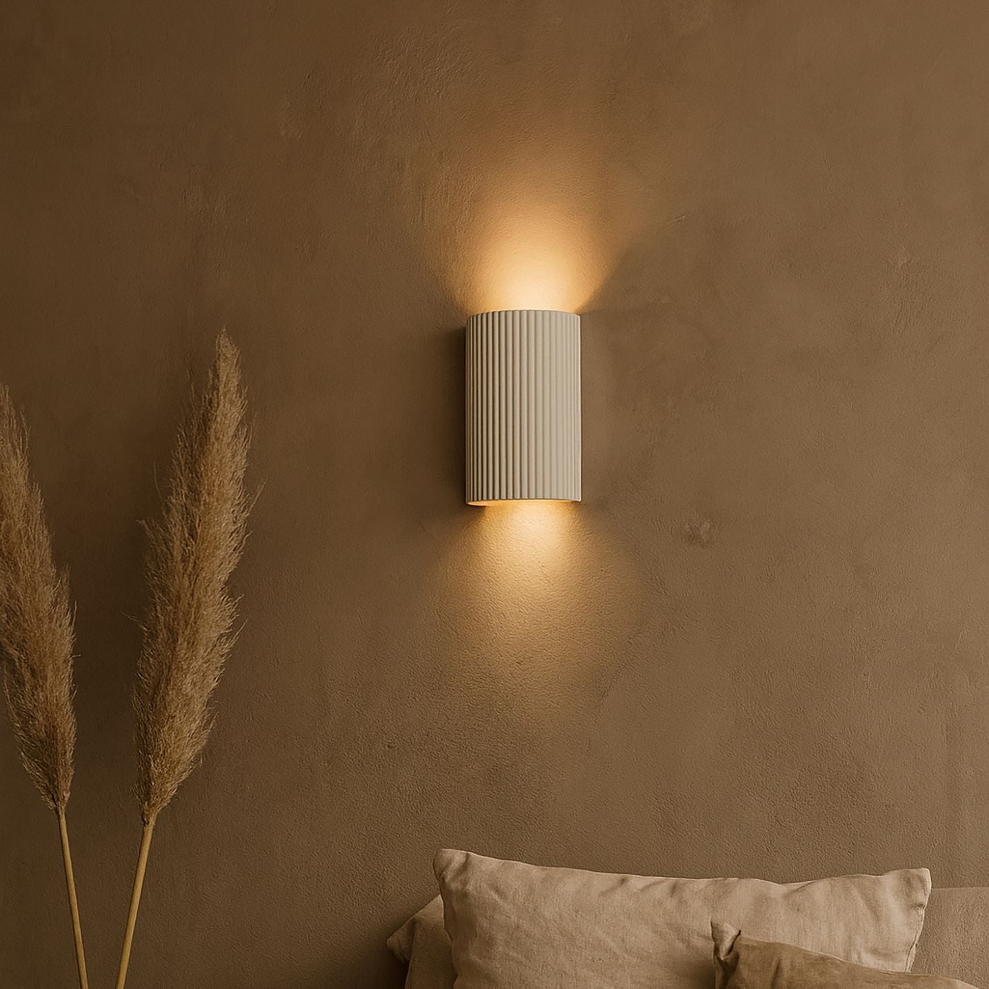 LED Wandlamp Plaster | Cilinder | 2-lichts | 2x GU10 | IP20 | Beige