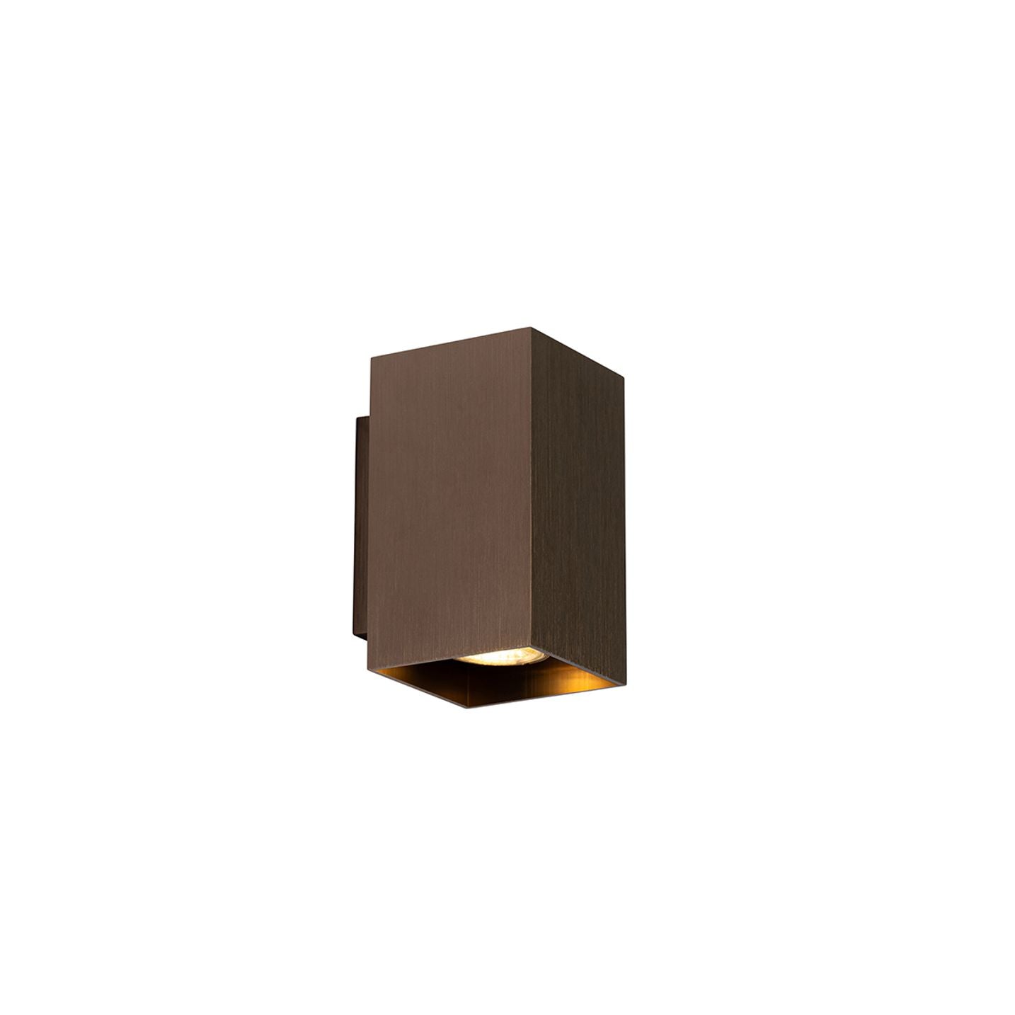 LED Wandlamp Sandy | Rechthoekig | 2-lichts | 2x GU10 | IP20 | Brons