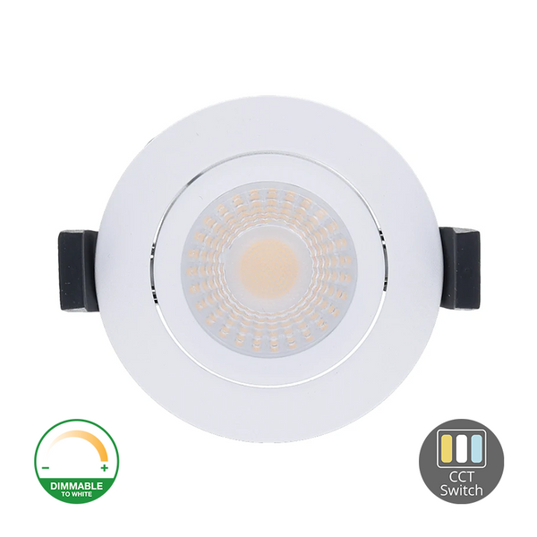 LED Inbouwspot Warmo Mat Wit | 5W/7W Dim2Warm + CCT dimbaar | IP65 | diepte 25 mm
